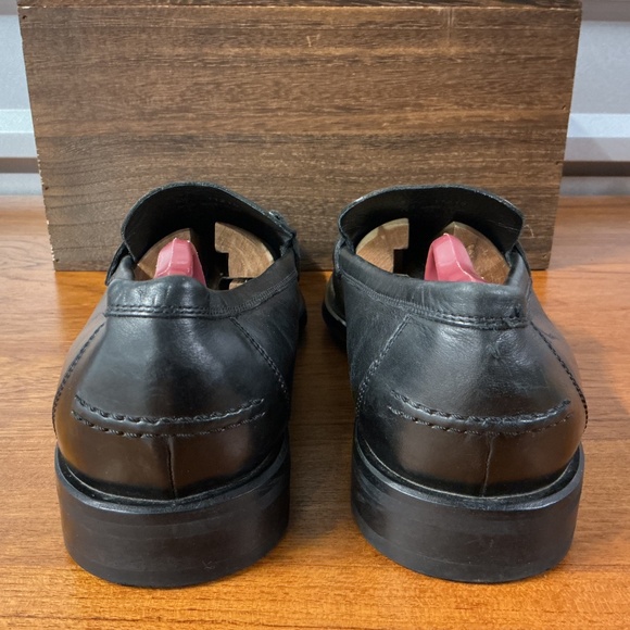 Hugo Boss Men Black Leather Horsebit Moc Toe Loafer Size 9.5 - Picture 3 of 9